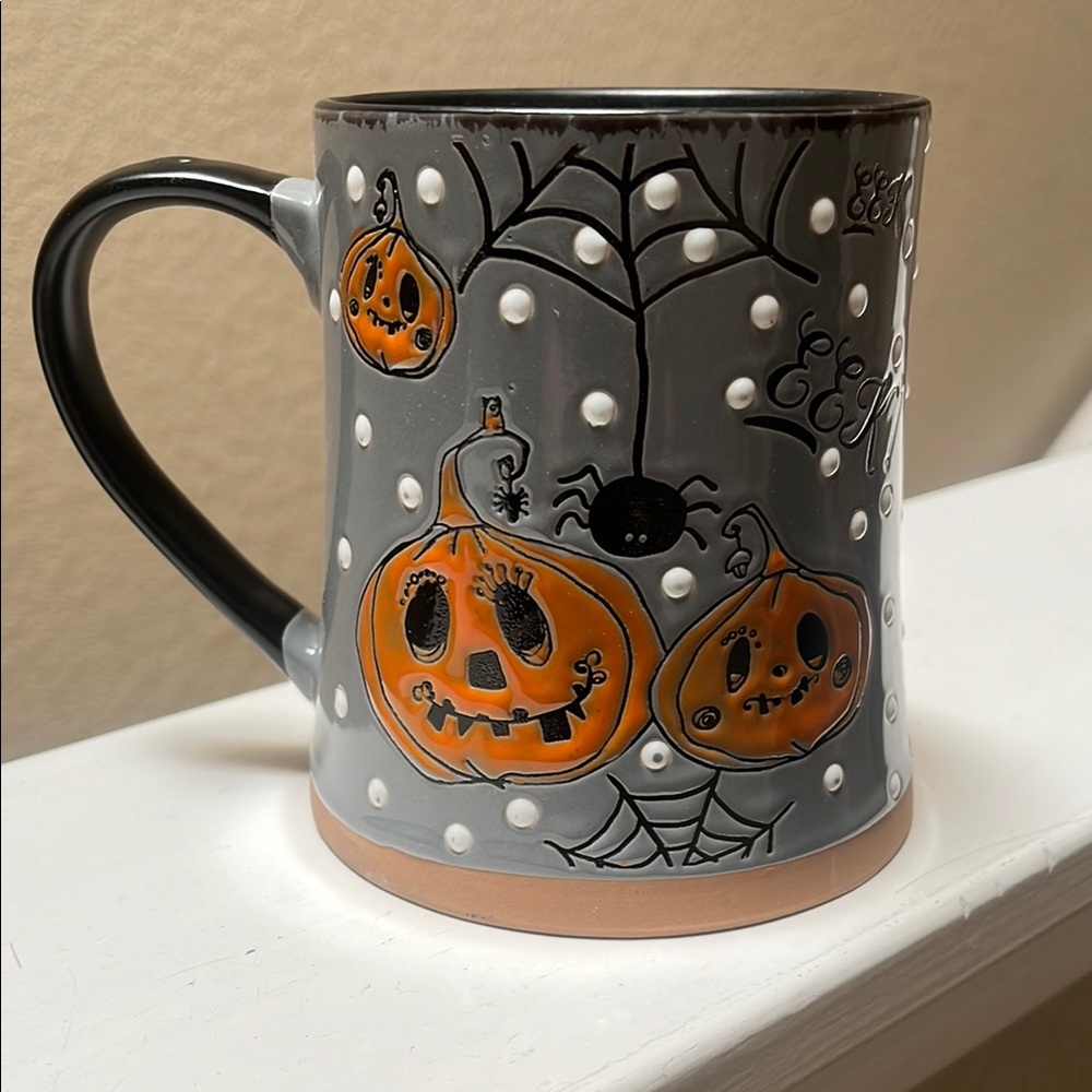 Halloween Pumpkin and Spider Mug